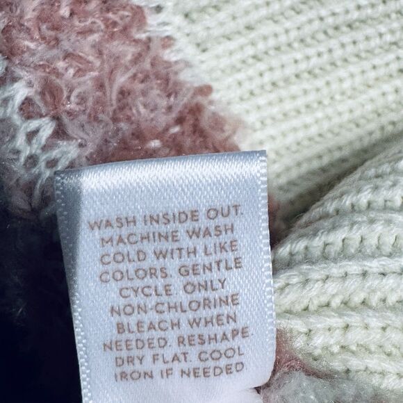 LC Lauren Conrad Women's L Pink / Cream Plaid Soft Plushy Cardigan Sweater - Picture 6 of 6